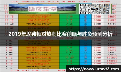 2019年埃弗顿对热刺比赛前瞻与胜负预测分析